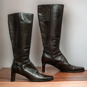 SUDINI | Brown Leather Tall Knee High Boots Size 9N